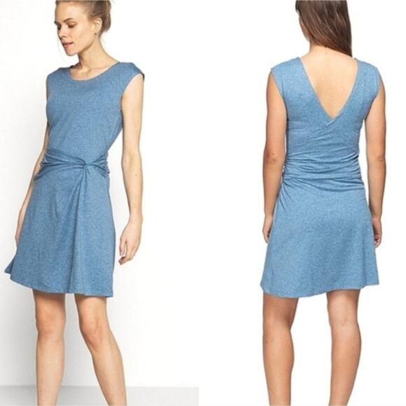 Patagonia Seabrook Twist Front Heather Blue Mini Dress - Picture 1 of 5